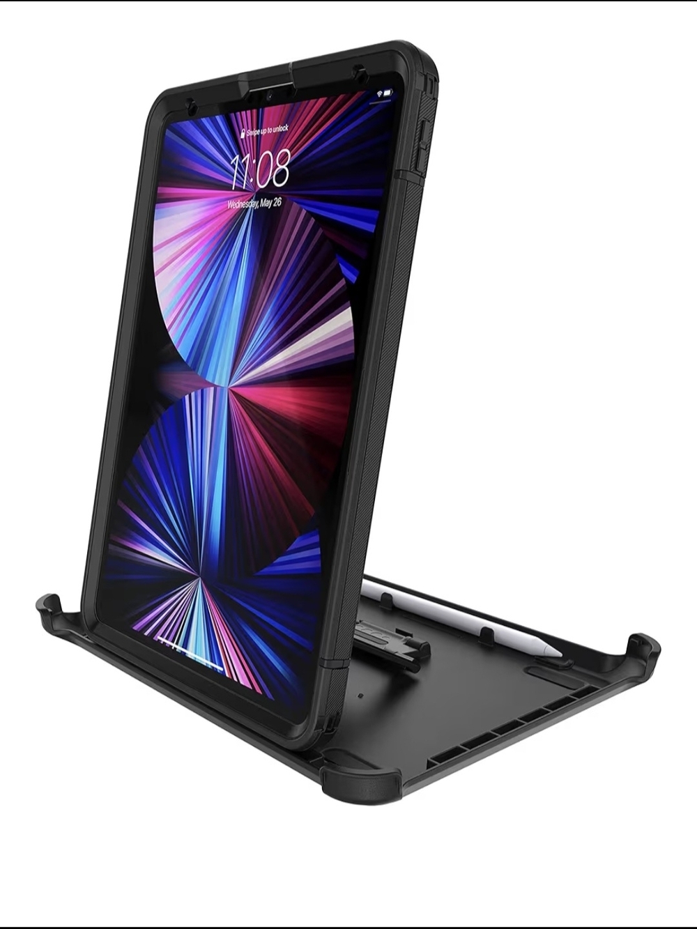 Otter Box Defender Series. Black Tablet Case with Integrated Stand